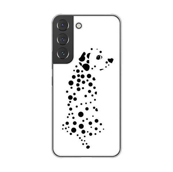 Galaxy S22 SCG13 au 高画質仕上げ 背面印刷 ハードケース 【1038 振り向くダルメシアン(WH)】