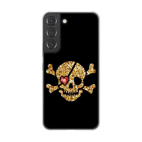 Galaxy S22 SCG13 au 高画質仕上げ 背面印刷 ハードケース 【1082 海賊ドクロ】