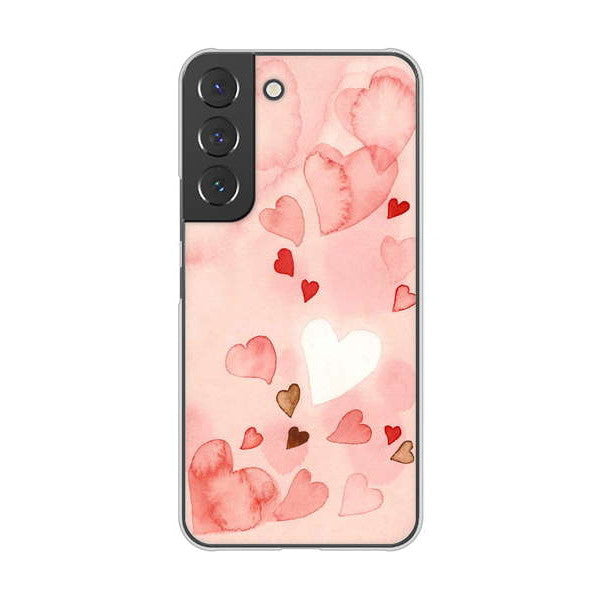 Galaxy S22 SCG13 au 高画質仕上げ 背面印刷 ハードケース 【1125 ハートの和紙】