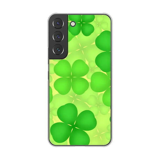 Galaxy S22 SCG13 au 高画質仕上げ 背面印刷 ハードケース 【1297 四つ葉のクローバー】