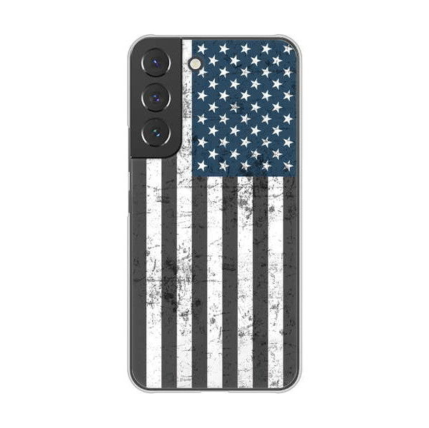 Galaxy S22 SCG13 au 高画質仕上げ 背面印刷 ハードケース 【EK864 アメリカンフラッグビンテージ】