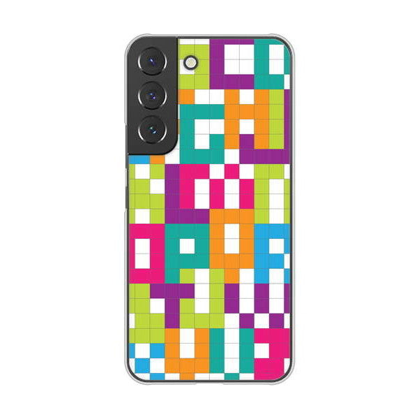 Galaxy S22 SCG13 au 高画質仕上げ 背面印刷 ハードケース 【IB916 ブロックアルファベット】