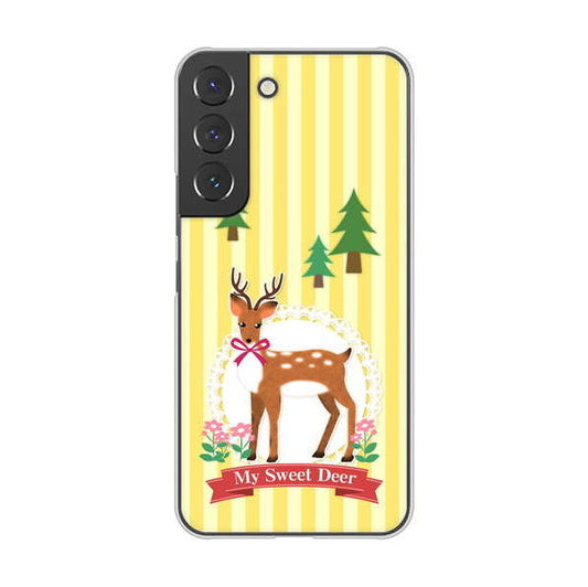 Galaxy S22 SCG13 au 高画質仕上げ 背面印刷 ハードケース 【SC826 森の鹿】