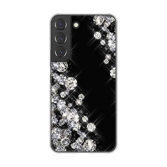 Galaxy S22 SCG13 au 高画質仕上げ 背面印刷 ハードケース 【VA871 ダイヤモンドフレーム】