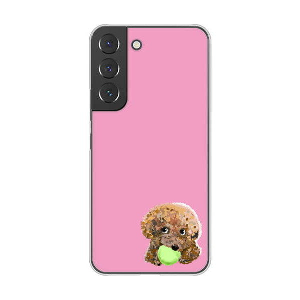 Galaxy S22 SCG13 au 高画質仕上げ 背面印刷 ハードケース トイプードル&ボール