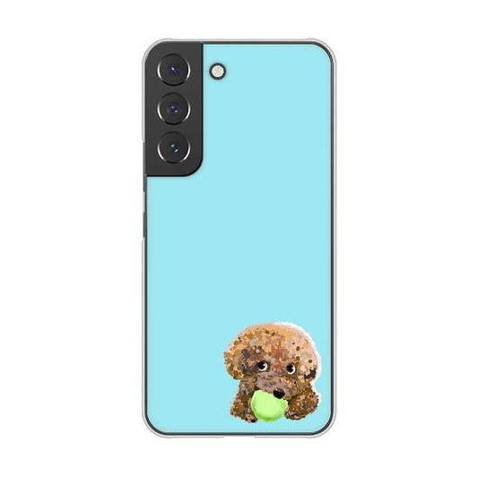 Galaxy S22 SCG13 au 高画質仕上げ 背面印刷 ハードケース トイプードル&ボール