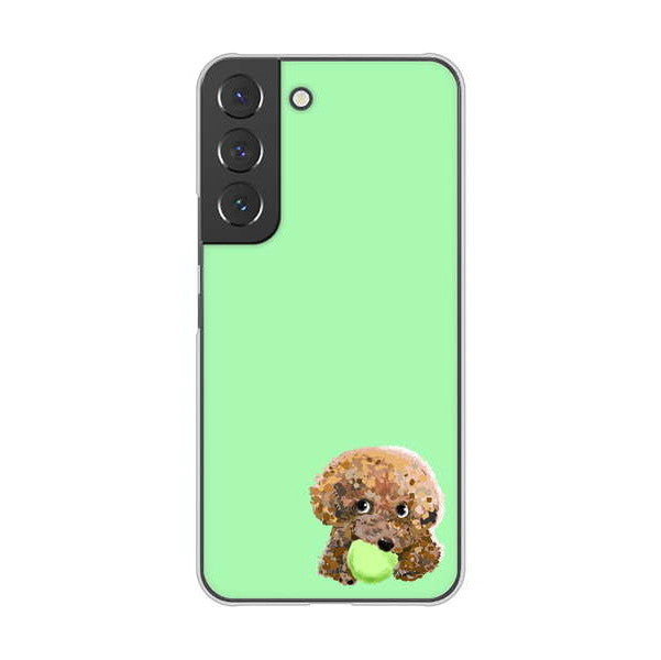 Galaxy S22 SCG13 au 高画質仕上げ 背面印刷 ハードケース トイプードル&ボール
