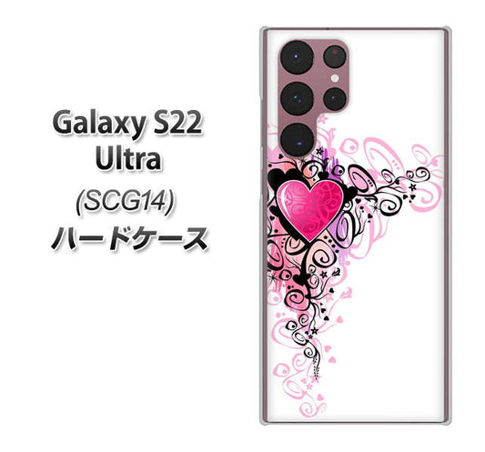 Galaxy S22 Ultra SCG14 au 高画質仕上げ 背面印刷 ハードケース【007 スタイリッシュハート】