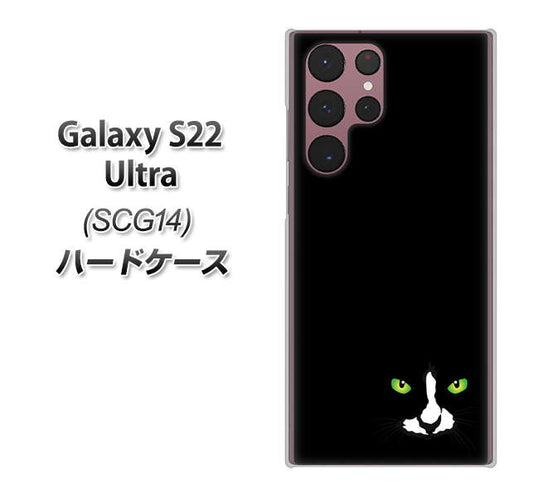 Galaxy S22 Ultra SCG14 au 高画質仕上げ 背面印刷 ハードケース【398 黒ネコ】