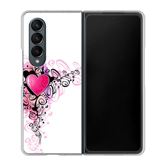 Galaxy Z Fold4 SCG16 au 高画質仕上げ 背面印刷 ハードケース【007 スタイリッシュハート】