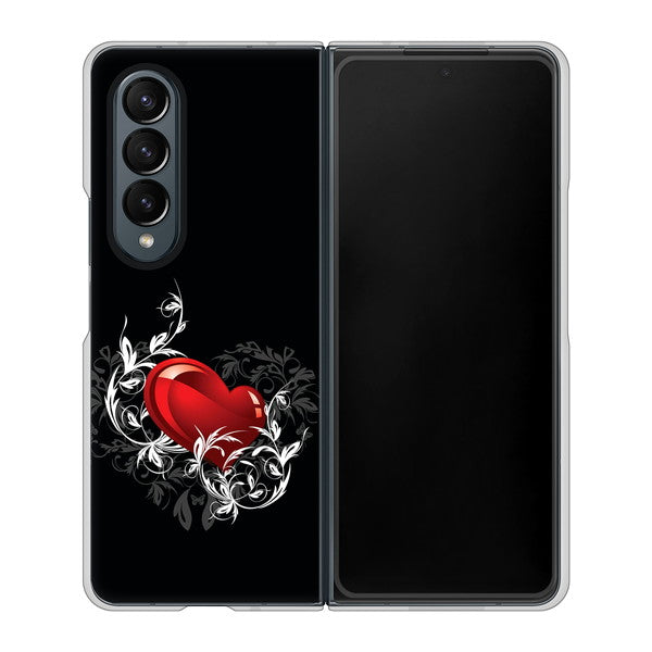 Galaxy Z Fold4 SCG16 au 高画質仕上げ 背面印刷 ハードケース【032 クリスタルハート】