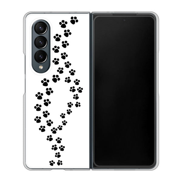 Galaxy Z Fold4 SCG16 au 高画質仕上げ 背面印刷 ハードケース【066 あしあと】