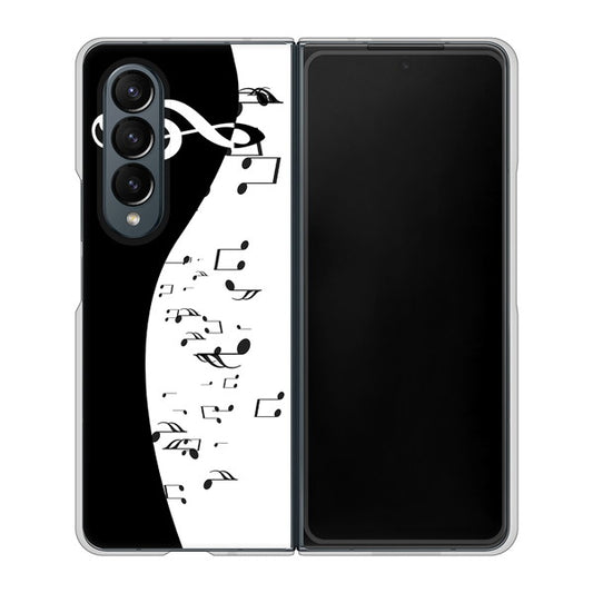 Galaxy Z Fold4 SCG16 au 高画質仕上げ 背面印刷 ハードケース【114 モノトーンのリズム】