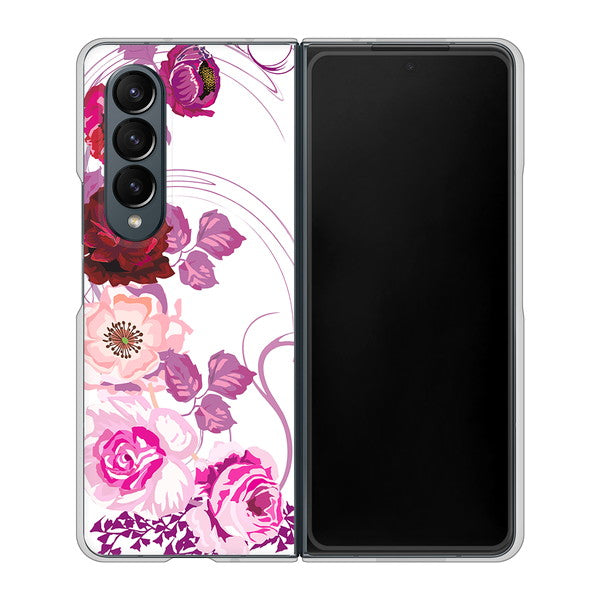 Galaxy Z Fold4 SCG16 au 高画質仕上げ 背面印刷 ハードケース【116 6月のバラ】