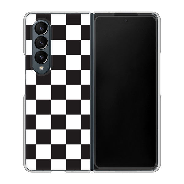 Galaxy Z Fold4 SCG16 au 高画質仕上げ 背面印刷 ハードケース【151 フラッグチェック】