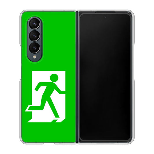 Galaxy Z Fold4 SCG16 au 高画質仕上げ 背面印刷 ハードケース【163 非常口】
