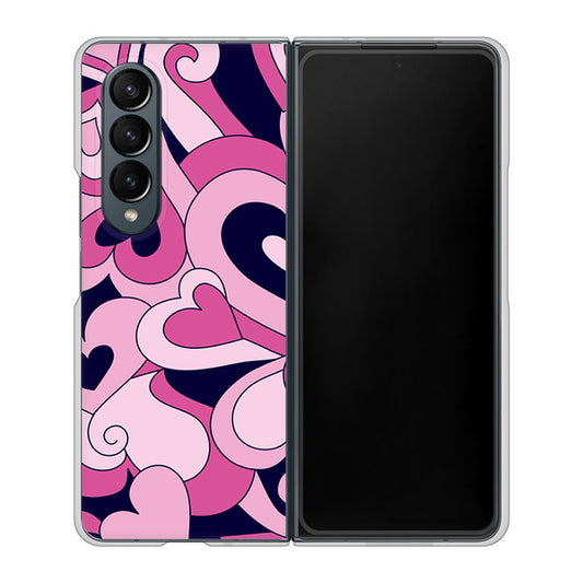 Galaxy Z Fold4 SCG16 au 高画質仕上げ 背面印刷 ハードケース【223 ハートの調べ】