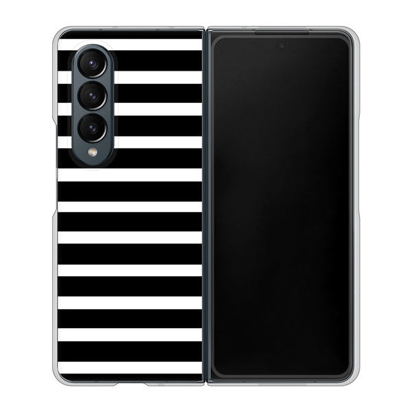 Galaxy Z Fold4 SCG16 au 高画質仕上げ 背面印刷 ハードケース【330 サイドボーダーブラック】