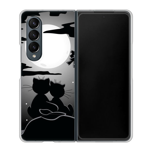 Galaxy Z Fold4 SCG16 au 高画質仕上げ 背面印刷 ハードケース【342 月夜の二人】