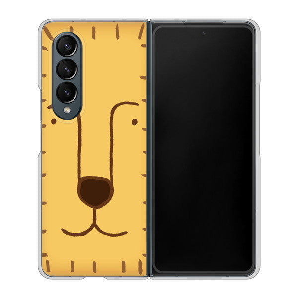 Galaxy Z Fold4 SCG16 au 高画質仕上げ 背面印刷 ハードケース【356 らいおん】