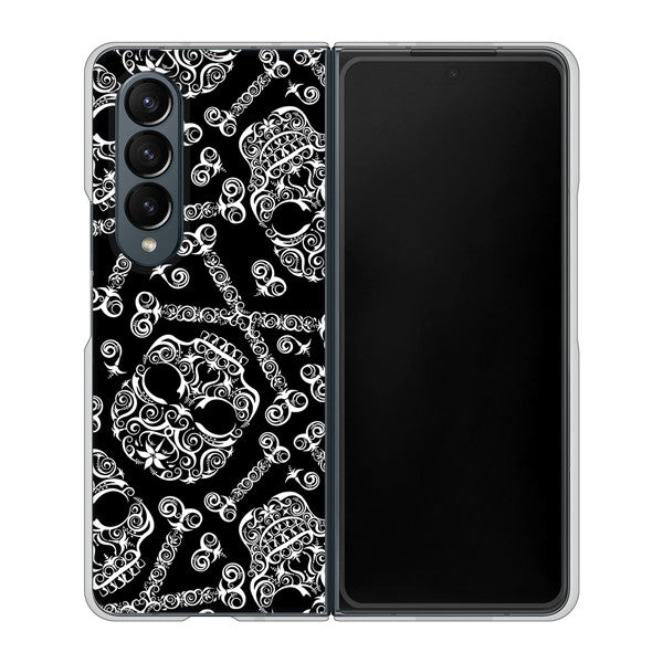 Galaxy Z Fold4 SCG16 au 高画質仕上げ 背面印刷 ハードケース【363 ドクロの刺青】