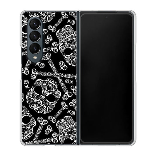 Galaxy Z Fold4 SCG16 au 高画質仕上げ 背面印刷 ハードケース【363 ドクロの刺青】