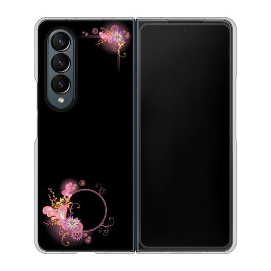 Galaxy Z Fold4 SCG16 au 高画質仕上げ 背面印刷 ハードケース【437 華のフレーム】