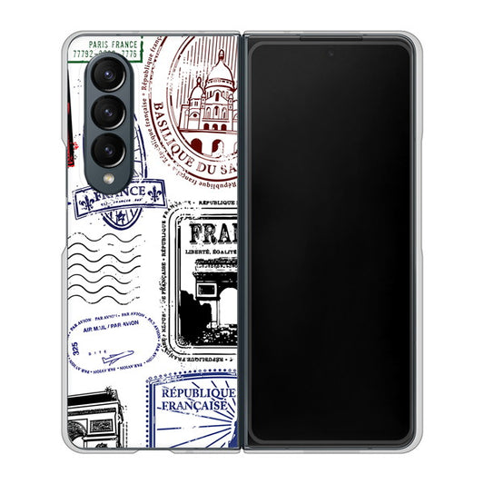 Galaxy Z Fold4 SCG16 au 高画質仕上げ 背面印刷 ハードケース【592 FRANCE】