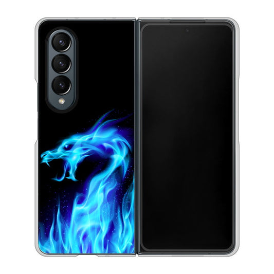 Galaxy Z Fold4 SCG16 au 高画質仕上げ 背面印刷 ハードケース【617 ブルードラゴン】
