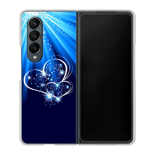 Galaxy Z Fold4 SCG16 au 高画質仕上げ 背面印刷 ハードケース【702 スイミングハート】