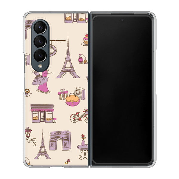 Galaxy Z Fold4 SCG16 au 高画質仕上げ 背面印刷 ハードケース【708 お気に入りのパリ】