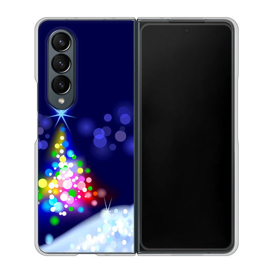 Galaxy Z Fold4 SCG16 au 高画質仕上げ 背面印刷 ハードケース【720 白銀のクリスマスツリー】