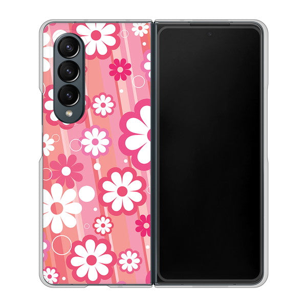 Galaxy Z Fold4 SCG16 au 高画質仕上げ 背面印刷 ハードケース【751 マーガレット(ピンク系)】