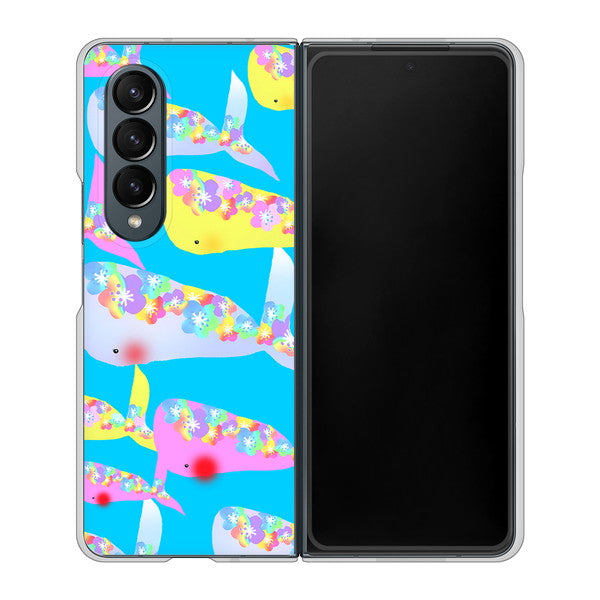 Galaxy Z Fold4 SCG16 au 高画質仕上げ 背面印刷 ハードケース【1045 くじらの仲間】