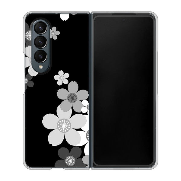 Galaxy Z Fold4 SCG16 au 高画質仕上げ 背面印刷 ハードケース【1334 桜のフレーム】