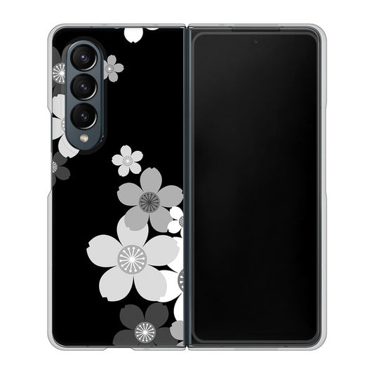 Galaxy Z Fold4 SCG16 au 高画質仕上げ 背面印刷 ハードケース【1334 桜のフレーム】