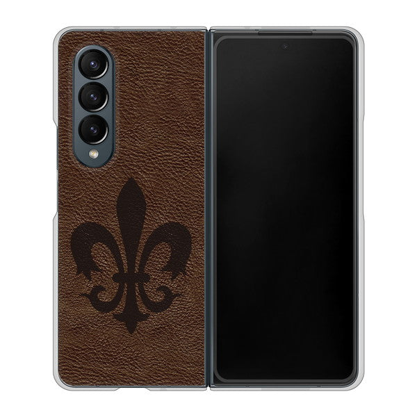 Galaxy Z Fold4 SCG16 au 高画質仕上げ 背面印刷 ハードケース【EK823 レザー風ユリ】