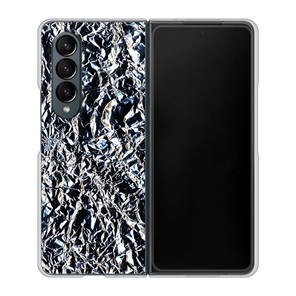 Galaxy Z Fold4 SCG16 au 高画質仕上げ 背面印刷 ハードケース【EK835 スタイリッシュアルミシルバー】
