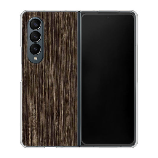 Galaxy Z Fold4 SCG16 au 高画質仕上げ 背面印刷 ハードケース【EK848 木目ダークブラウン】