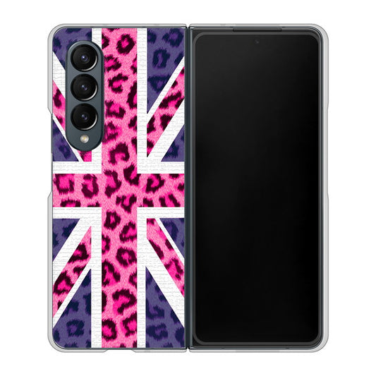 Galaxy Z Fold4 SCG16 au 高画質仕上げ 背面印刷 ハードケース【EK893 ユニオンジャックヒョウ】