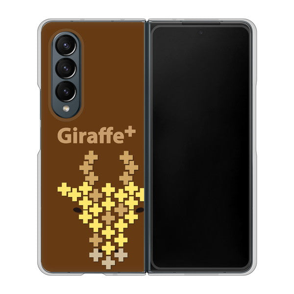 Galaxy Z Fold4 SCG16 au 高画質仕上げ 背面印刷 ハードケース【IA805 Giraffe+】