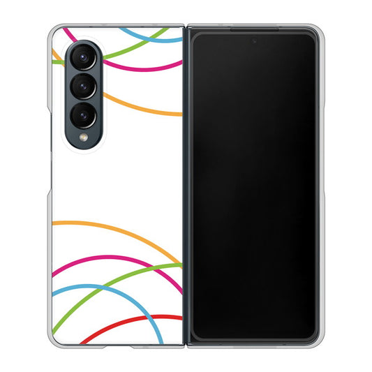 Galaxy Z Fold4 SCG16 au 高画質仕上げ 背面印刷 ハードケース【IB912 重なり合う曲線】
