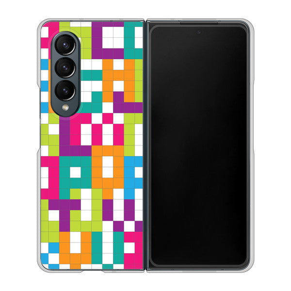 Galaxy Z Fold4 SCG16 au 高画質仕上げ 背面印刷 ハードケース【IB916 ブロックアルファベット】
