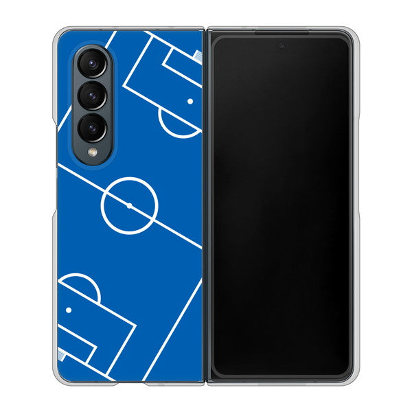Galaxy Z Fold4 SCG16 au 高画質仕上げ 背面印刷 ハードケース【IB922 SOCCER_ピッチ】