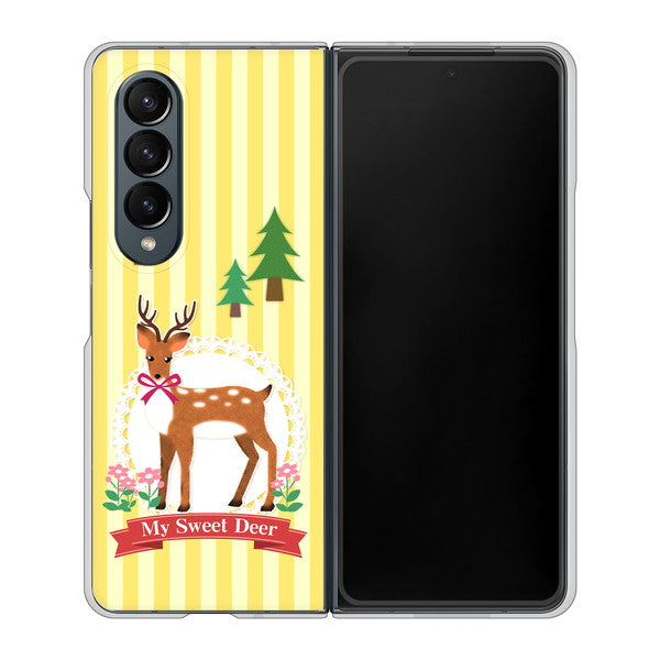 Galaxy Z Fold4 SCG16 au 高画質仕上げ 背面印刷 ハードケース【SC826 森の鹿】