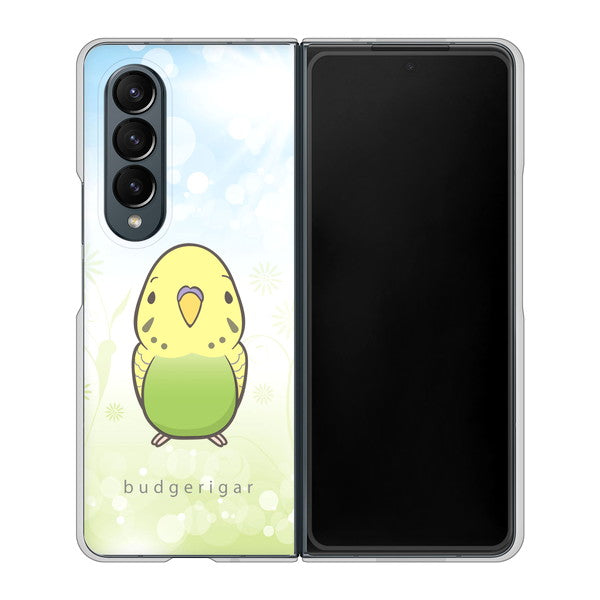 Galaxy Z Fold4 SCG16 au 高画質仕上げ 背面印刷 ハードケース【SC838 セキセイインコ グリーン】