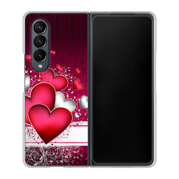 Galaxy Z Fold4 SCG16 au 高画質仕上げ 背面印刷 ハードケース【VA835 ハートの息吹】