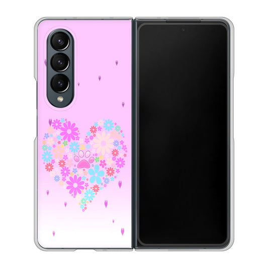 Galaxy Z Fold4 SCG16 au 高画質仕上げ 背面印刷 ハードケース【YA959 ハート06】