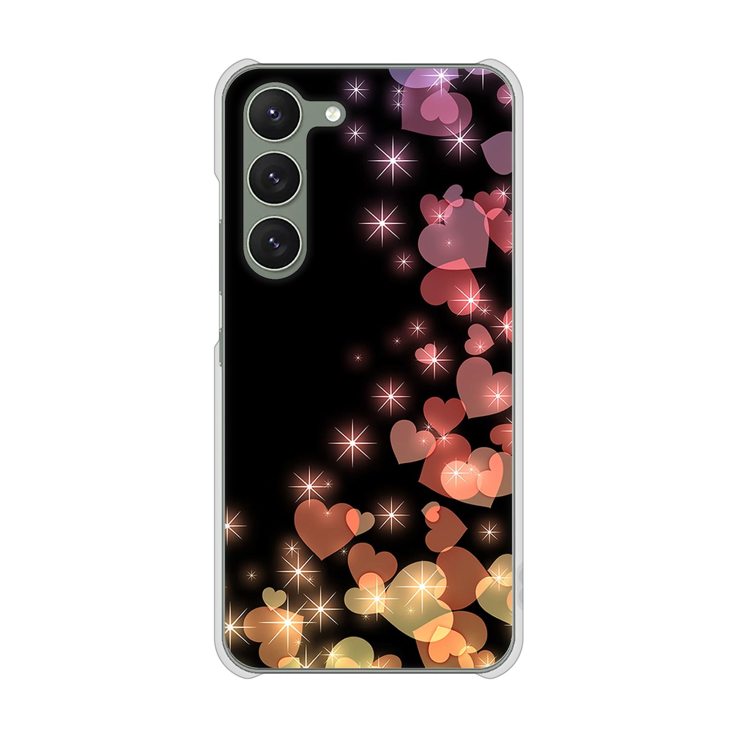 Galaxy S23 SCG19 au 高画質仕上げ 背面印刷 ハードケース きらめきハート