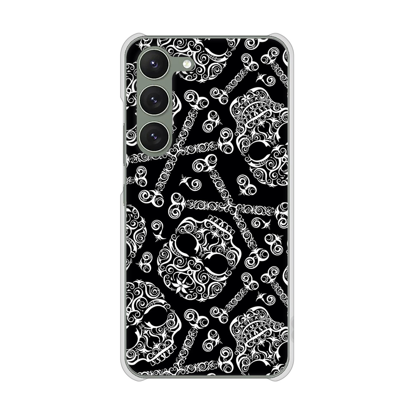 Galaxy S23 SCG19 au 高画質仕上げ 背面印刷 ハードケース 【363 ドクロの刺青】